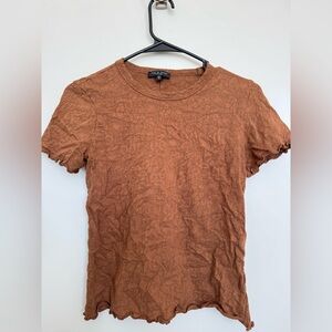 rag & bone Rust Textured Short Sleeve Top